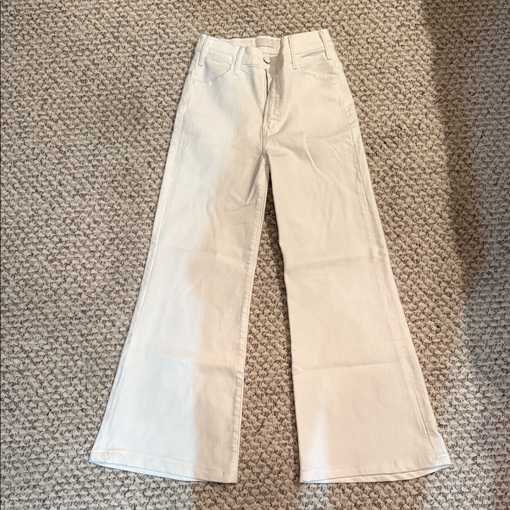 MOTHER Cream Flare Jeans